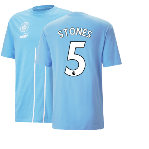 2022-2023 Man City FtblCulture Tee (Blue) (STONES 5)