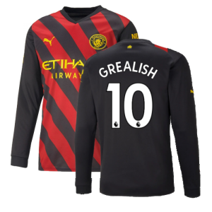 2022-2023 Man City Long Sleeve Away Shirt (GREALISH 10)