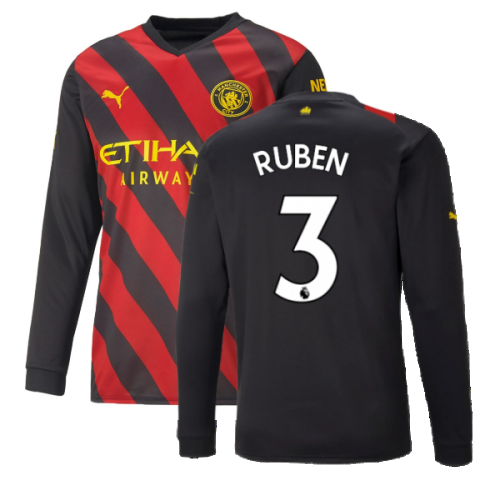 2022-2023 Man City Long Sleeve Away Shirt (RUBEN 3)