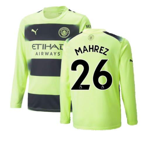 2022-2023 Man City Long Sleeve Third Shirt (MAHREZ 26)