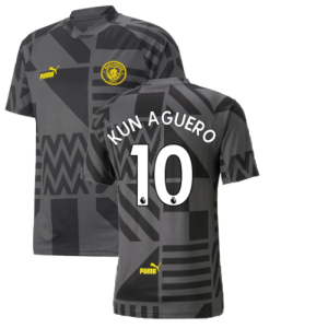 2022-2023 Man City Pre-Match Jersey (Black) (KUN AGUERO 10) 2022-2023 Man City Pre-Match Jersey (Black) (KUN AGUERO 10)