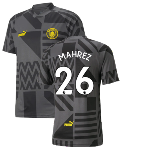 2022-2023 Man City Pre-Match Jersey (Black) (MAHREZ 26)