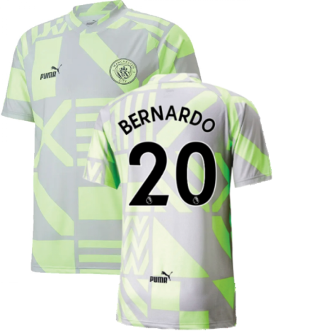2022-2023 Man City Pre-Match Jersey (Grey Violet) (BERNARDO 20)