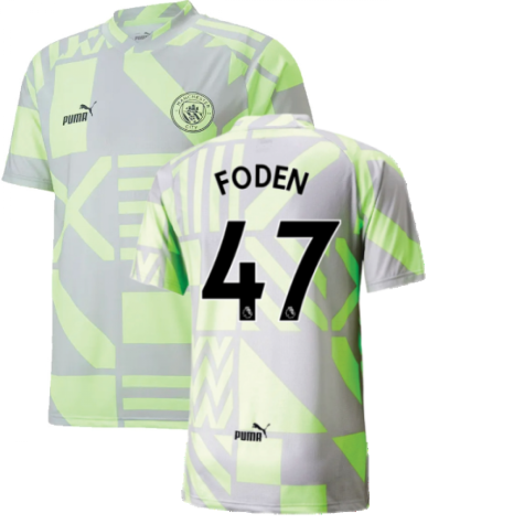 2022-2023 Man City Pre-Match Jersey (Grey Violet) (FODEN 47)