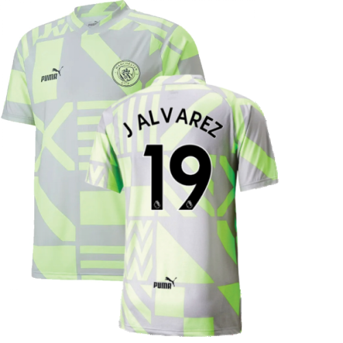 2022-2023 Man City Pre-Match Jersey (Grey Violet) (J ALVAREZ 19)