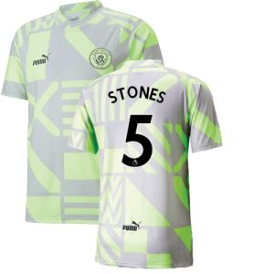 2022-2023 Man City Pre-Match Jersey (Grey Violet) (STONES 5)