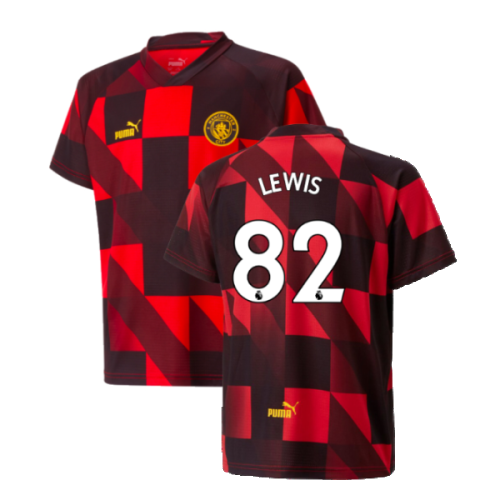 2022-2023 Man City Pre-Match Jersey (Red) - Kids (Lewis 82)