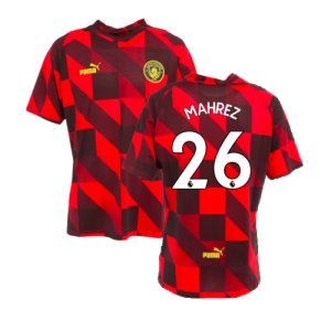 2022-2023 Man City Pre-Match Jersey (Tango Red) (MAHREZ 26)