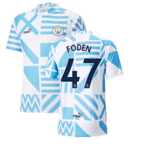 2022-2023 Man City Pre-Match Jersey (White) (FODEN 47)