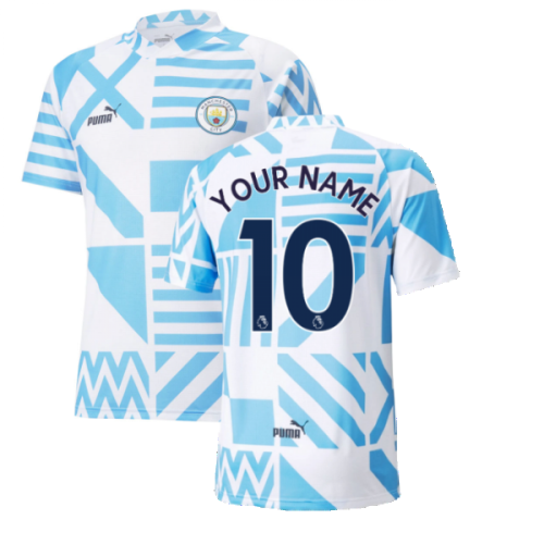 2022-2023 Man City Pre-Match Jersey (White) (Your Name)