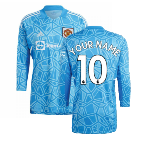 2022-2023 Man Utd Home Goalkeeper Shirt (Blue) (Your Name)