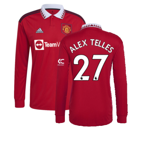 2022-2023 Man Utd Long Sleeve Home Shirt (ALEX TELLES 27)