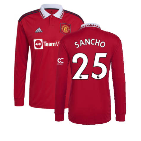 2022-2023 Man Utd Long Sleeve Home Shirt (SANCHO 25)