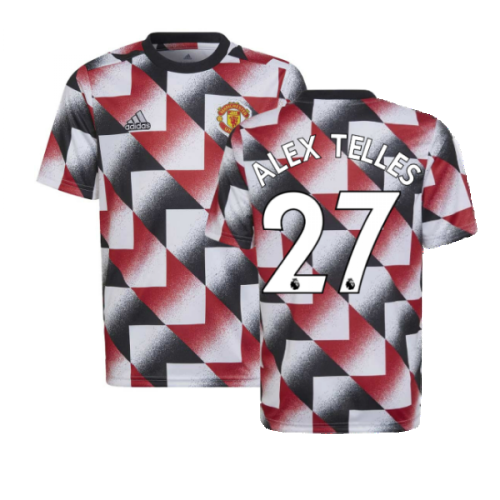 2022-2023 Man Utd Pre-Match Shirt (White) - Kids (ALEX TELLES 27)