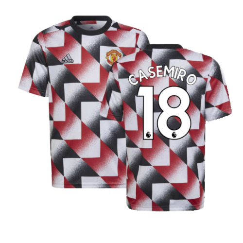 2022-2023 Man Utd Pre-Match Shirt (White) - Kids (CASEMIRO 18)