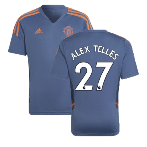 2022-2023 Man Utd Training Shirt (Blue) - Kids (ALEX TELLES 27)