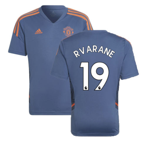 2022-2023 Man Utd Training Shirt (Blue) - Kids (R VARANE 19)