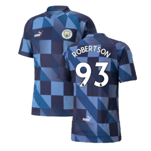 2022-2023 Manchester City Pre-Match Jersey (Blue-Navy) (Robertson 93)