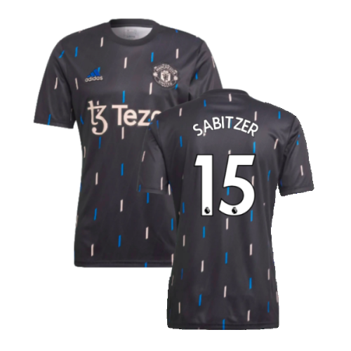 2022-2023 Manchester United Pre-Match Jersey (Black) (Sabitzer 15)