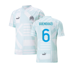 2022-2023 Marseille Pre-Match Jersey (Blue) (GUENDOUZI 6)