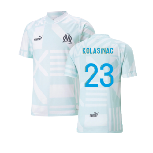 2022-2023 Marseille Pre-Match Jersey (Blue) (KOLASINAC 23)