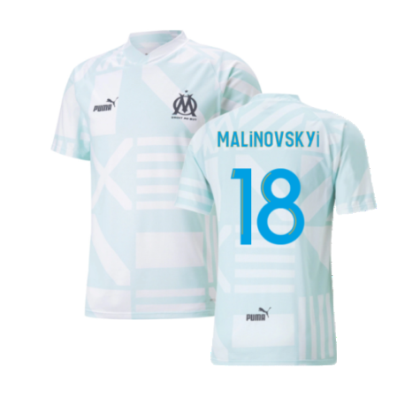 2022-2023 Marseille Pre-Match Jersey (Blue) (Malinovskyi 18)