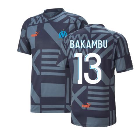 2022-2023 Marseille Pre-Match Jersey (French Night) (BAKAMBU 13)