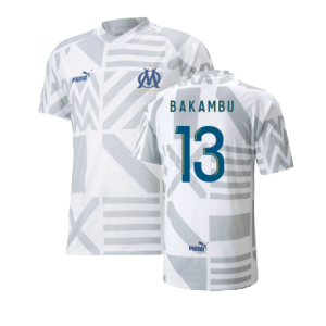 2022-2023 Marseille Pre-Match Jersey (White) (BAKAMBU 13)