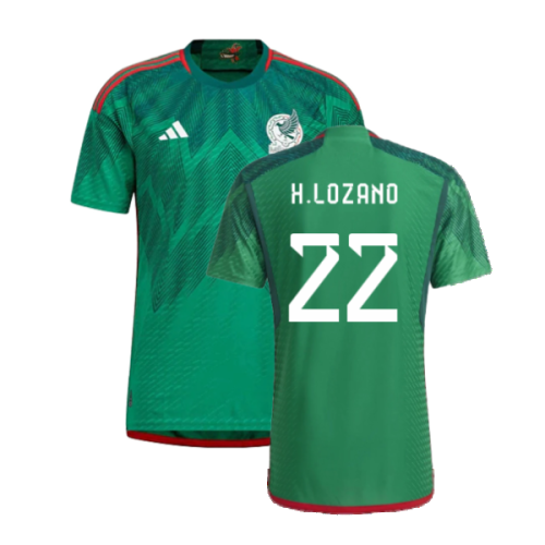 2022-2023 Mexico Authentic Home Shirt (H.LOZANO 22)