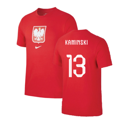 2022-2023 Poland World Cup Crest Tee (Red) (Kaminski 13)