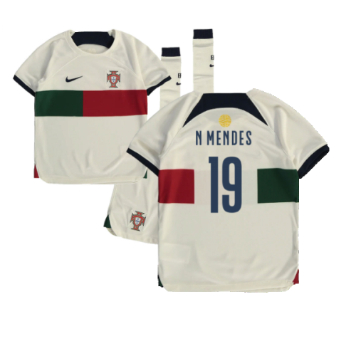 2022-2023 Portugal Away Little Boys Mini Kit (N Mendes 19)