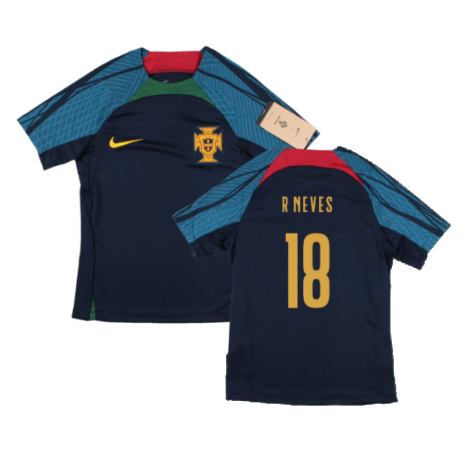 2022-2023 Portugal Dri-Fit Training Shirt (Navy) (R Neves 18)