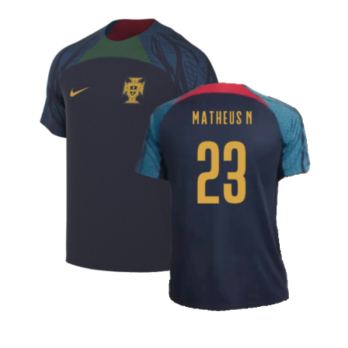 2022-2023 Portugal Strike Training Shirt (Navy) (Matheus N 23)