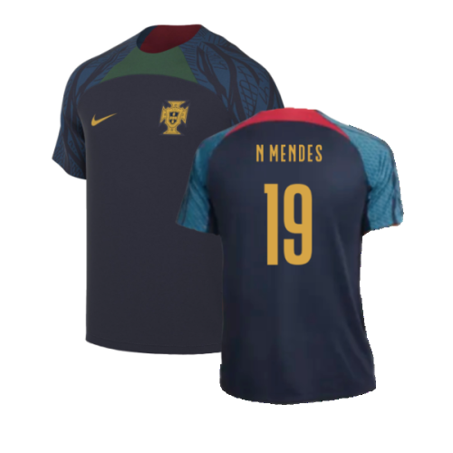 2022-2023 Portugal Strike Training Shirt (Navy) (N Mendes 19)