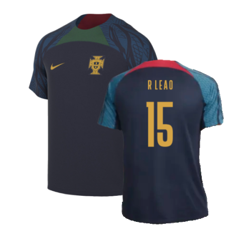 2022-2023 Portugal Strike Training Shirt (Navy) (R Leao 15)