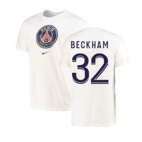 2022-2023 PSG Crest Tee (White) (BECKHAM 32)