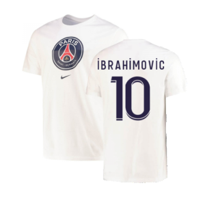 2022-2023 PSG Crest Tee (White) (IBRAHIMOVIC 10)