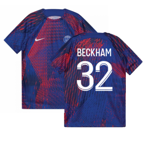 2022-2023 PSG Pre-Match Football Top (Blue) (BECKHAM 32)