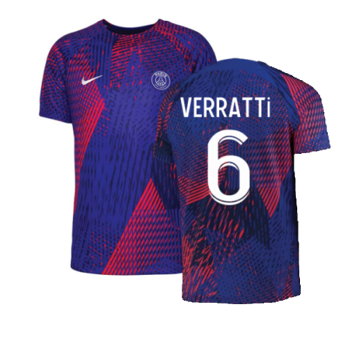 2022-2023 PSG Pre-Match Training Shirt (Blue) - Kids (VERRATTI 6)