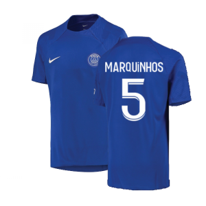 2022-2023 PSG Strike Training Shirt (Blue) - Kids (MARQUINHOS 5)