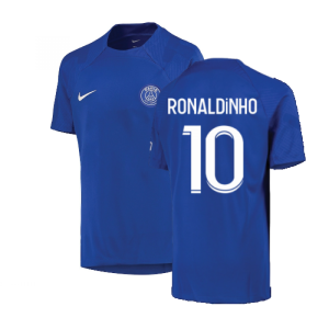 2022-2023 PSG Strike Training Shirt (Blue) - Kids (RONALDINHO 10)