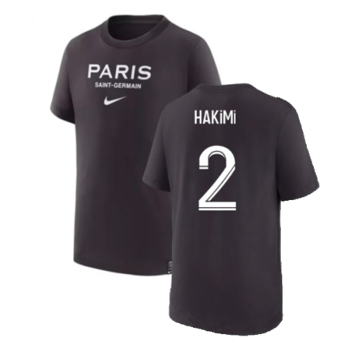 2022-2023 PSG Swoosh Tee Black - Kids (HAKIMI 2)