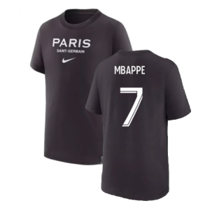 2022-2023 PSG Swoosh Tee Black - Kids (MBAPPE 7)