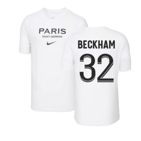 2022-2023 PSG Swoosh Tee (White) (BECKHAM 32)