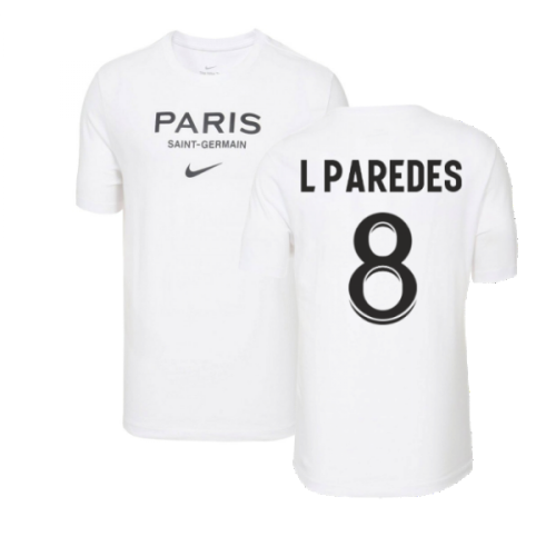 2022-2023 PSG Swoosh Tee (White) (L PAREDES 8)