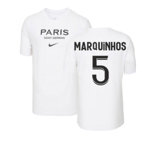 2022-2023 PSG Swoosh Tee (White) (MARQUINHOS 5)