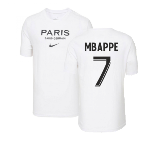 2022-2023 PSG Swoosh Tee (White) (MBAPPE 7)