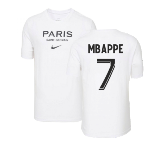 2022-2023 PSG Swoosh Tee (White) (MBAPPE 7)