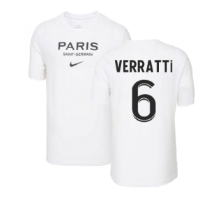 2022-2023 PSG Swoosh Tee (White) (VERRATTI 6)