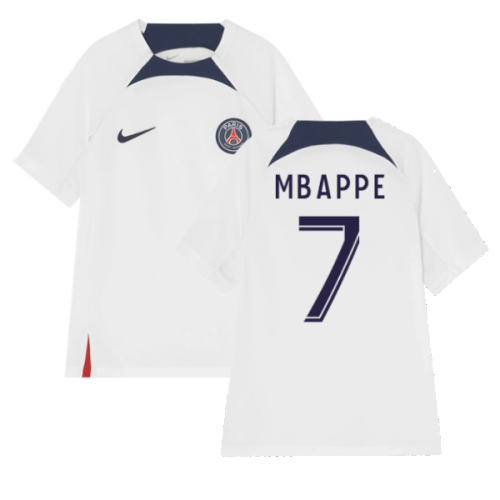 2022-2023 PSG Training Shirt (White) - Kids (MBAPPE 7)